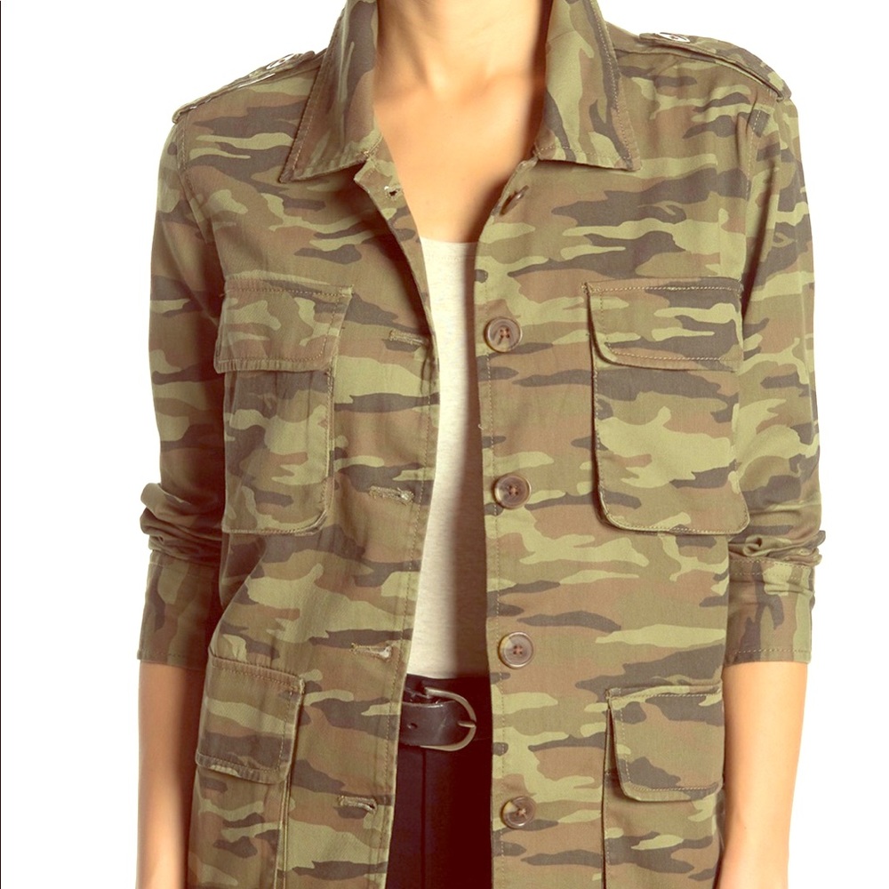 Caslon camo front pocket utility jacket